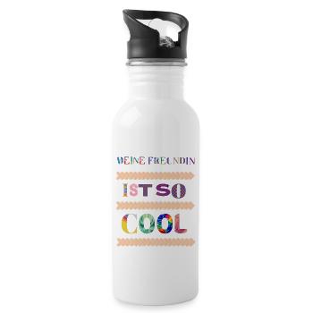 So super wenn man die coolste Freundin der Welt - Trinkflasche mit integriertem Trinkhalm - Weiß - Rechts
