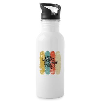 Huile d’olive Retro Vegetarian Idée cadeau - Gourde avec paille intégrée - blanc - Droite