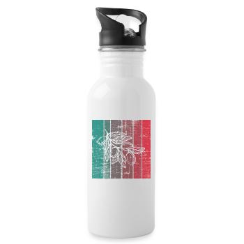 Huile d’olive Retro Vegetarian Idée cadeau - Gourde avec paille intégrée - blanc - Droite