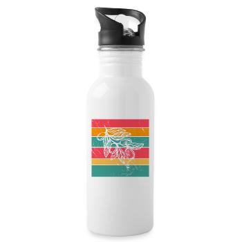 Huile d’olive Retro Vegetarian Idée cadeau - Gourde avec paille intégrée - blanc - Droite
