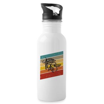 Huile d’olive Retro Vegetarian Idée cadeau - Gourde avec paille intégrée - blanc - Droite