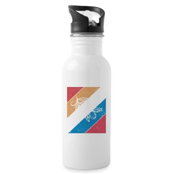 Huile d’olive Retro Vegetarian Idée cadeau - Gourde avec paille intégrée - blanc - Droite