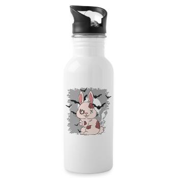 Halloween Zombie Animaux Halloween Lapin - Gourde avec paille intégrée - blanc - Droite