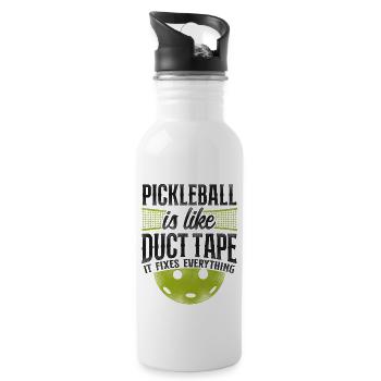 Pickleball Pickleball Is Like Duct - Water bottle with straw - white - Right