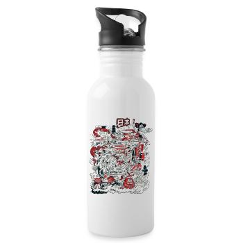 Japan ! (3) - Gourde avec paille intégrée - blanc - Droite