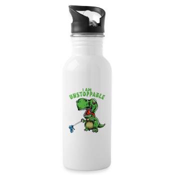 Je suis imparable Dino Fan T Rex Kids Dinosaur - Gourde avec paille intégrée - blanc - Droite