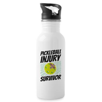 Pickleball Band-Aid Pickleball - Trinkflasche mit integriertem Trinkhalm - Weiß - Rechts