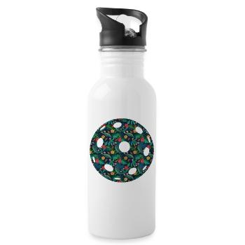 Fleur de pickleball florale - Gourde avec paille intégrée - blanc - Droite