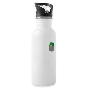 Pickleball Pocket - Trinkflasche mit integriertem Trinkhalm - Weiß - Rechts