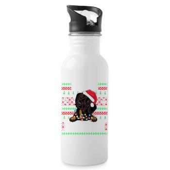 Süßer Hundepyjama - Dackel Hund Liebhaber Weihnachten - Trinkflasche mit integriertem Trinkhalm - Weiß - Rechts