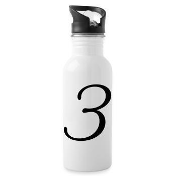 3 - Gourde avec paille intégrée - blanc - Droite