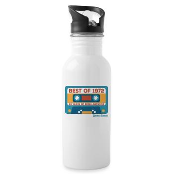 Pseudo Vintage Kollektion 1972 - Trinkflasche mit integriertem Trinkhalm - Weiß - Rechts