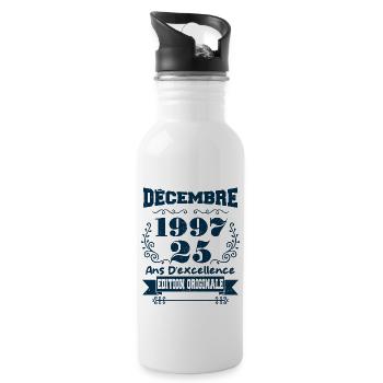 décembre 1997 Edition original | Vintage 1997 - Gourde avec paille intégrée - blanc - Droite