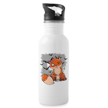 Halloween Zombie Tiere Halloween Fuchs - Trinkflasche mit integriertem Trinkhalm - Weiß - Rechts