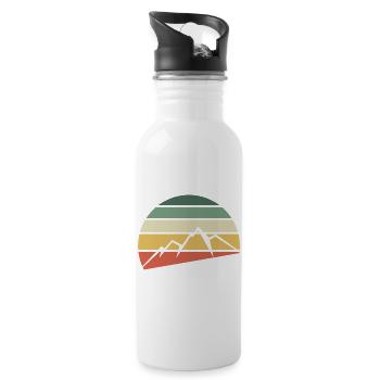 Erzgebirge Bergziege Wandern Sachsen - Trinkflasche mit integriertem Trinkhalm - Weiß - Rechts