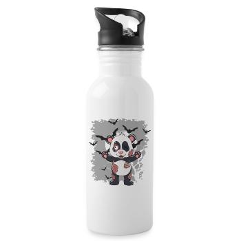 Halloween Zombie Tiere Halloween Panda - Trinkflasche mit integriertem Trinkhalm - Weiß - Rechts