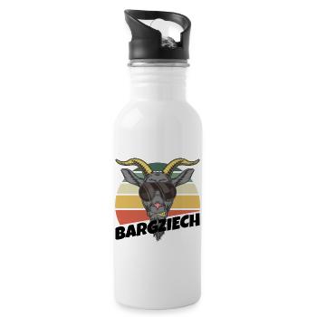 Bergziege Erzgebirge Sachsen Wandern - Trinkflasche mit integriertem Trinkhalm - Weiß - Rechts