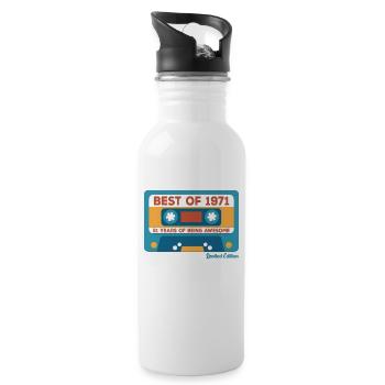 Vintage 1971 - Water bottle with straw - white - Right