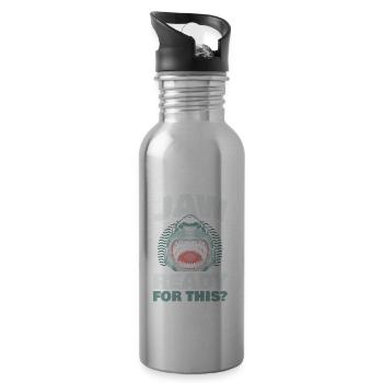 Jaw Ready for that? For all shark lovers - Water bottle with straw - silver - Right