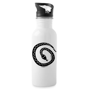 Symbole du serpent - Gourde avec paille intégrée - blanc - Droite