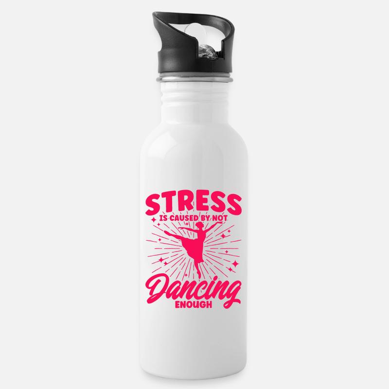 Ballerina Ballett tanzen Ballett Tanz Geschenk - Trinkflasche mit integriertem Trinkhalm - Weiß
