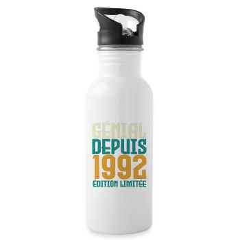 Génial depuis 1992 - Gourde avec paille intégrée - blanc - Droite
