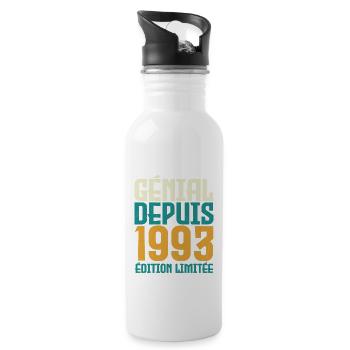 Génial depuis 1993 - Gourde avec paille intégrée - blanc - Droite