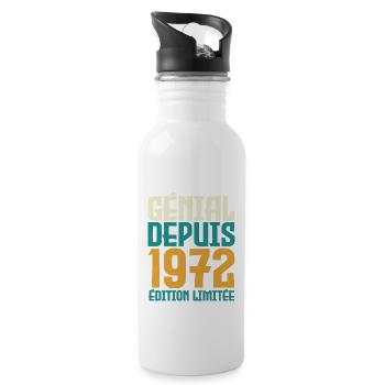 Génial depuis 1972 - Gourde avec paille intégrée - blanc - Droite