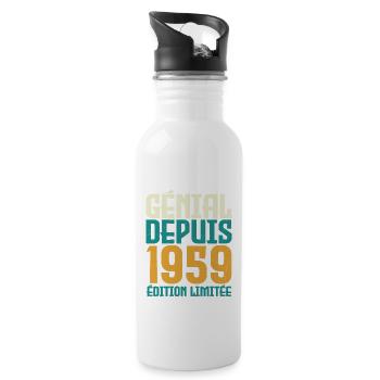Génial depuis 1959 - Gourde avec paille intégrée - blanc - Droite