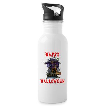 Halloween Halloween Halloween Halloween Halloween - Trinkflasche mit integriertem Trinkhalm - Weiß - Rechts