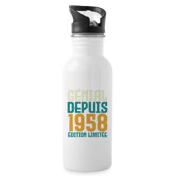 Génial depuis 1958 - Gourde avec paille intégrée - blanc - Droite