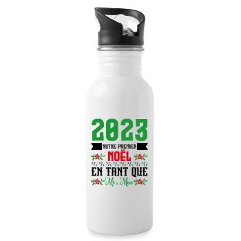 Notre premier Noël en tant que M. et Mme 2023 - Gourde avec paille intégrée - blanc - Droite