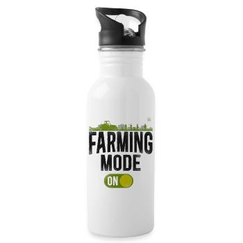 Farming Farmer Tractor Vintage - Trinkflasche mit integriertem Trinkhalm - Weiß - Rechts