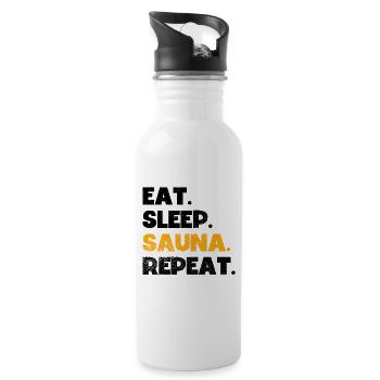 Sauna - Trinkflasche mit integriertem Trinkhalm - Weiß - Rechts
