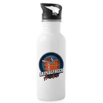 Sauna - Trinkflasche mit integriertem Trinkhalm - Weiß - Rechts