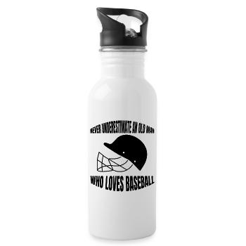 Baseball Baseball Game Baseball Lover Gift - Water bottle with straw - white - Right