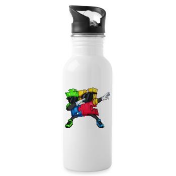 Dab Autism Puzzle Dabbing Motif Famille Amis - Gourde avec paille intégrée - blanc - Droite