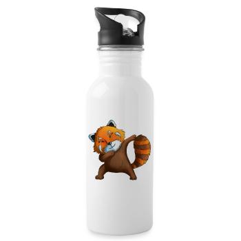 Roter Panda macht Dab Red Pandas Pandabär Kostüm - Trinkflasche mit integriertem Trinkhalm - Weiß - Rechts