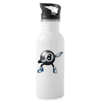 Billard Kugel macht Dabbing Fan Kids Erwachsene - Trinkflasche mit integriertem Trinkhalm - Weiß - Rechts