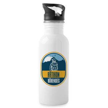 Rätikon Höhenweg - Trinkflasche mit integriertem Trinkhalm - Weiß - Rechts