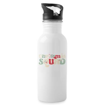 Christmas Squad Funny Xmas PJs Family Matching - Water bottle with straw - white - Right