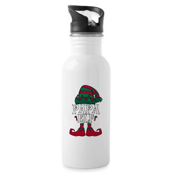 Papa Elf Noël - Gourde avec paille intégrée - blanc - Droite