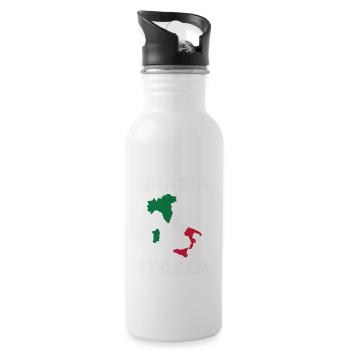Italien-flaggen-designs Für Alle Stolzen Italiener - Trinkflasche mit integriertem Trinkhalm - Weiß - Rechts