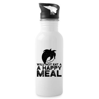 Will Not Eat A Happy Meal | Boys Emo clothes | Emo - Water bottle with straw - white - Right
