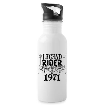 Legend rider Are born in 1971 - Gourde avec paille intégrée - blanc - Droite