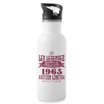Les légendes sont nées en novembre 1965 , Anniv - Gourde avec paille intégrée - blanc - Droite