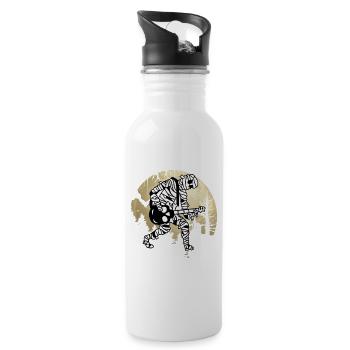 Drôle de guitariste maman jouant de la musique de guitare Hallowe - Gourde avec paille intégrée - blanc - Droite