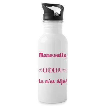 Mamounette ton plus beau cadeau original fête noël - Gourde avec paille intégrée - blanc - Droite