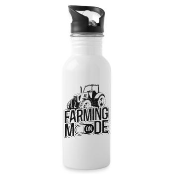 Farming Farmer Tractor Vintage - Trinkflasche mit integriertem Trinkhalm - Weiß - Rechts