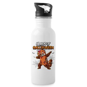 Halloween Roter Panda Zombie - Trinkflasche mit integriertem Trinkhalm - Weiß - Rechts
